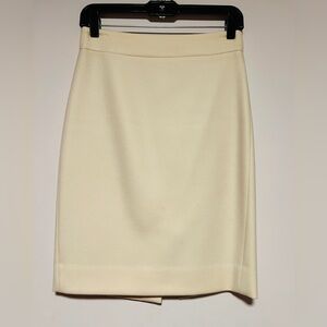 J. Crew Wool Cream Pencil Skirt